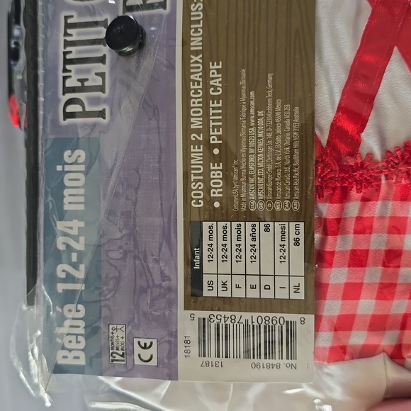 Lil Red Red Riding Hood Costume 12-24 mth - Picture 2 of 5